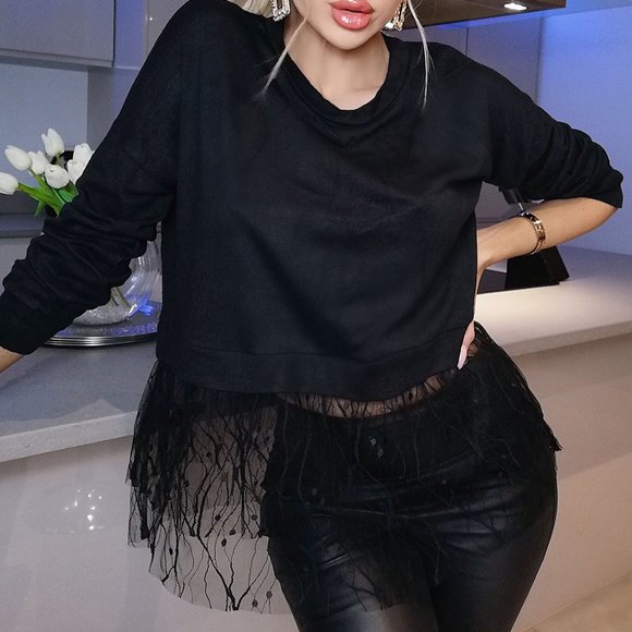 Gemma Delicate Tulle Netted Top - Picture 1 of 2